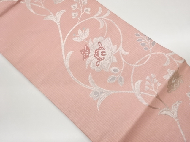 花葉模様織出し名古屋帯